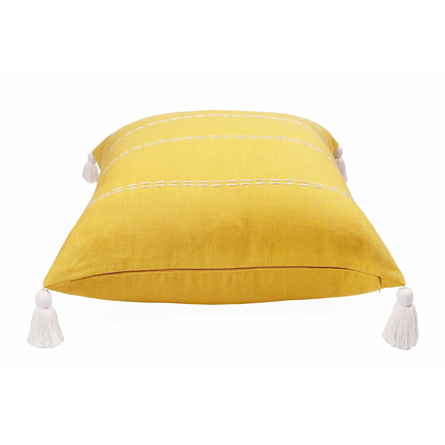 Mustard Linen Striped Pillow