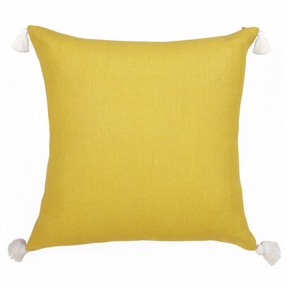 Mustard Linen Striped Pillow