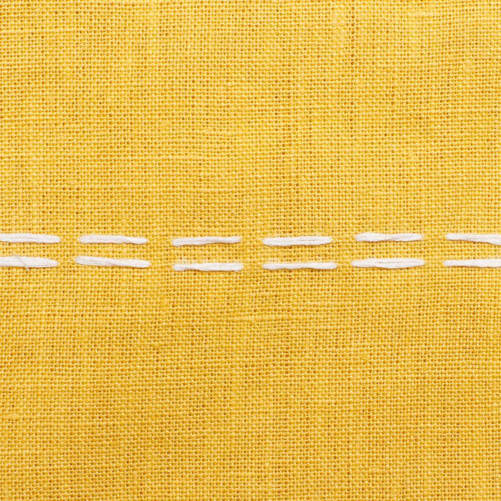 Mustard Linen Striped Pillow