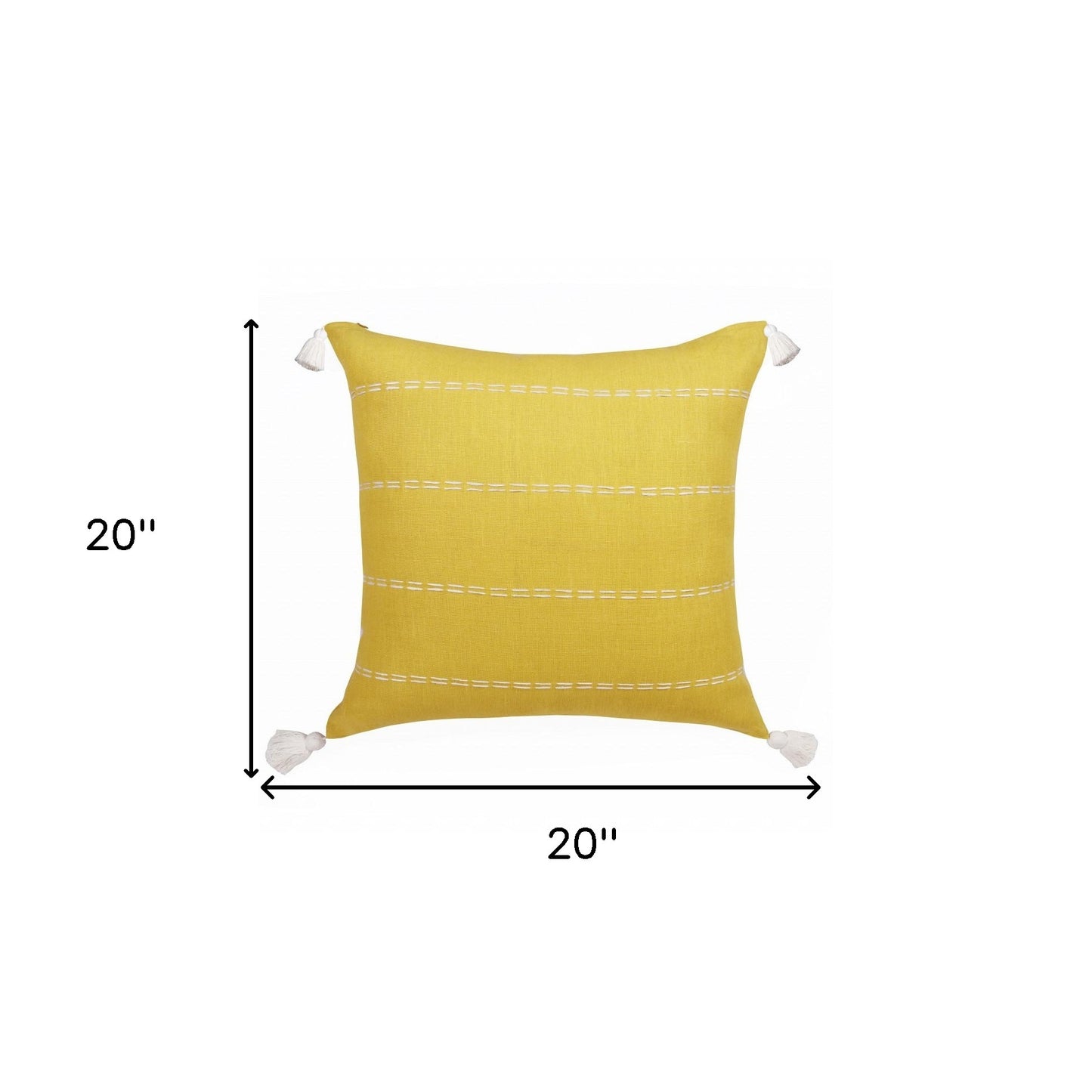 Mustard Linen Striped Pillow