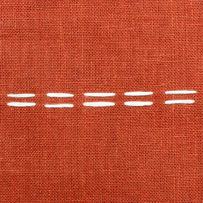Rust Linen Striped Pillow