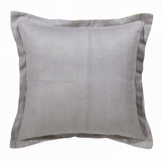 Gray & Yellow Linen Pillow