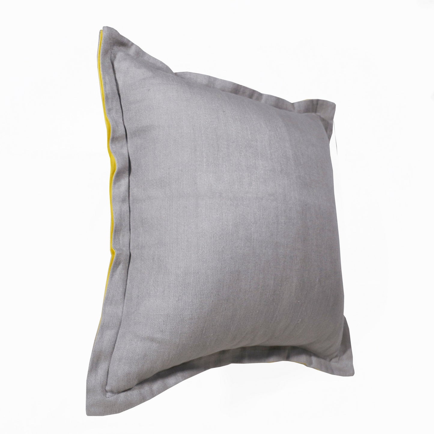 Gray & Yellow Linen Pillow