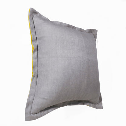 Gray & Yellow Linen Pillow