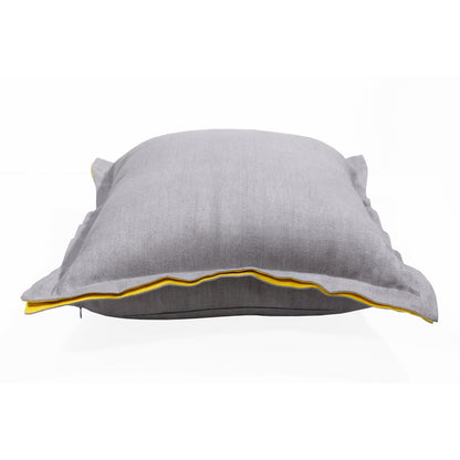 Gray & Yellow Linen Pillow