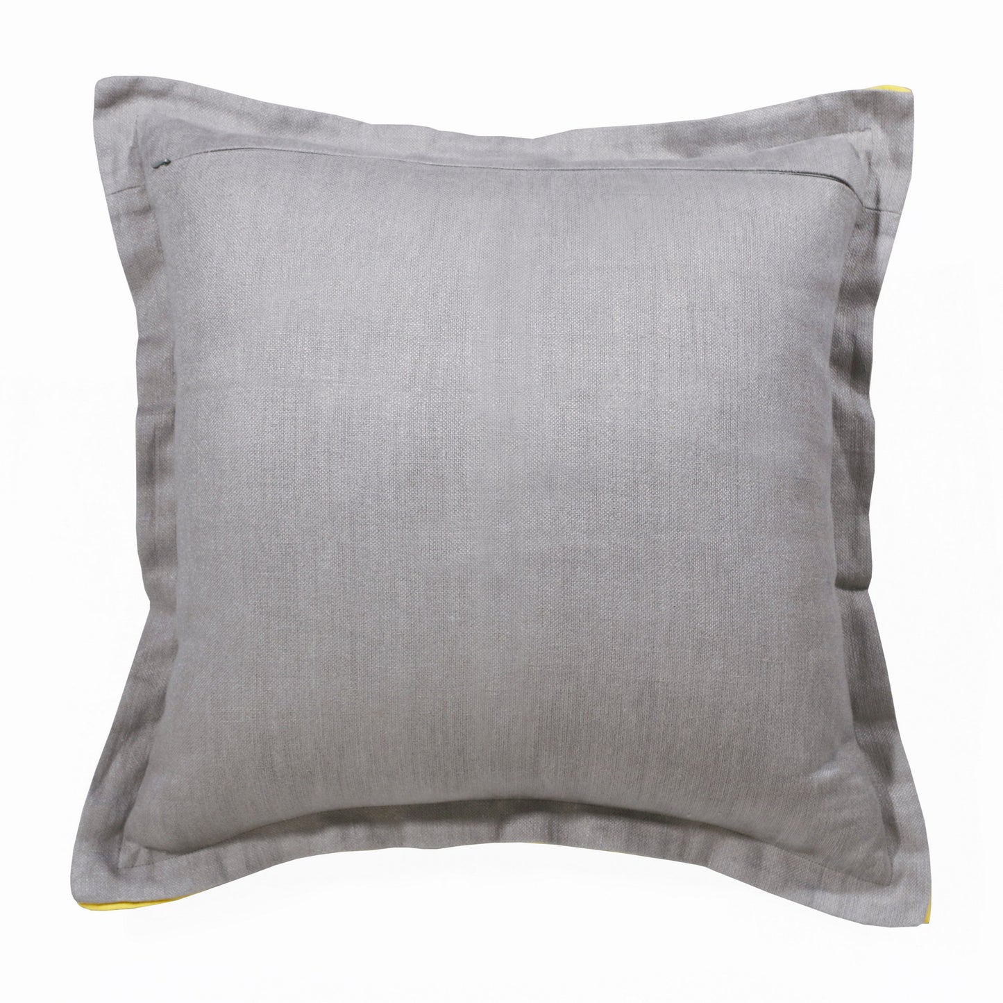 Gray & Yellow Linen Pillow