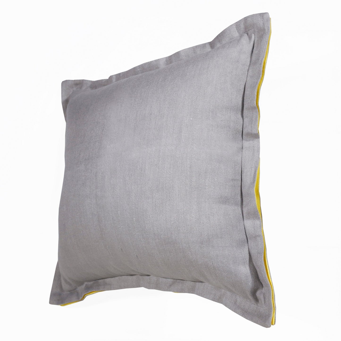 Gray & Yellow Linen Pillow