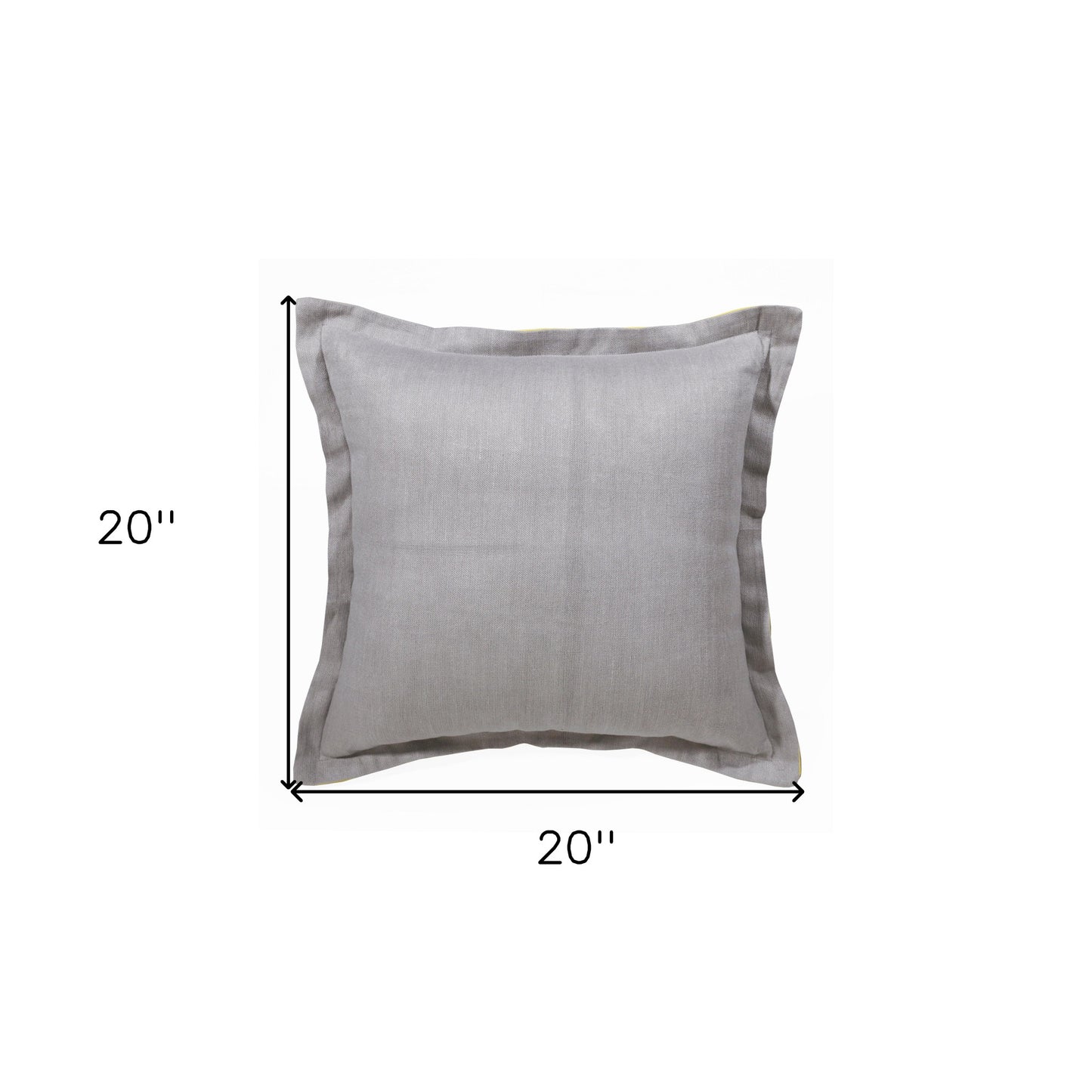 Gray & Yellow Linen Pillow
