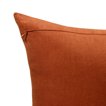 Rust & Gray Linen Striped Pillow