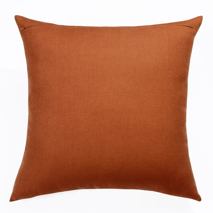 Rust & Gray Linen Striped Pillow