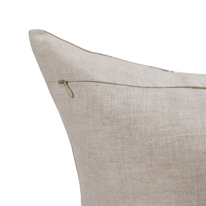 Gray & Tan Linen Striped Pillow