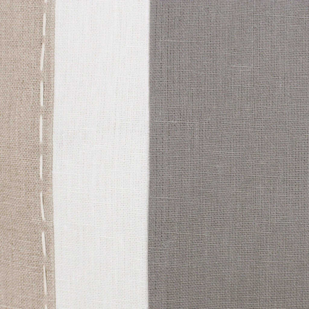 Gray & Tan Linen Striped Pillow