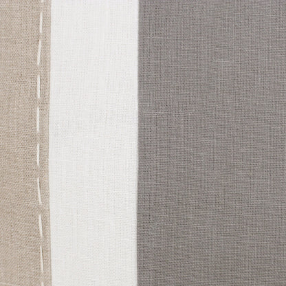 Gray & Tan Linen Striped Pillow