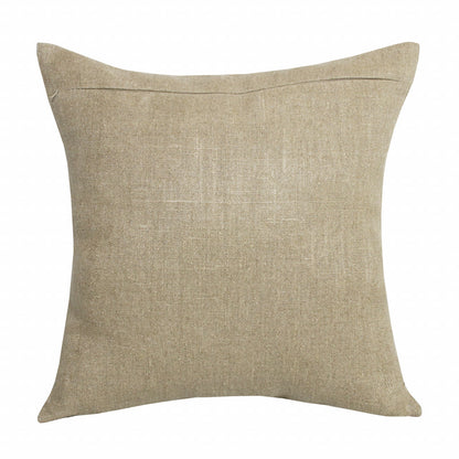 Beige & Brown Linen Striped Pillow