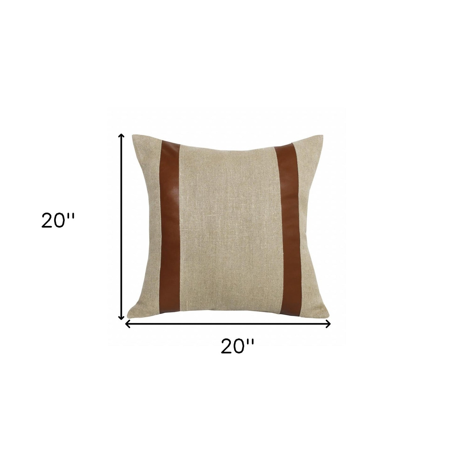 Beige & Brown Linen Striped Pillow
