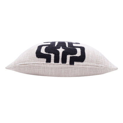 Black & Ivory 100% Cotton Geometric Pillow