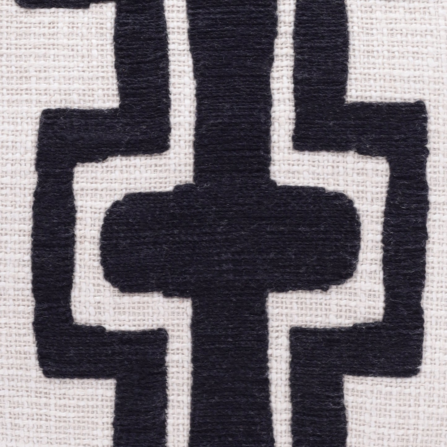 Black & Ivory 100% Cotton Geometric Pillow