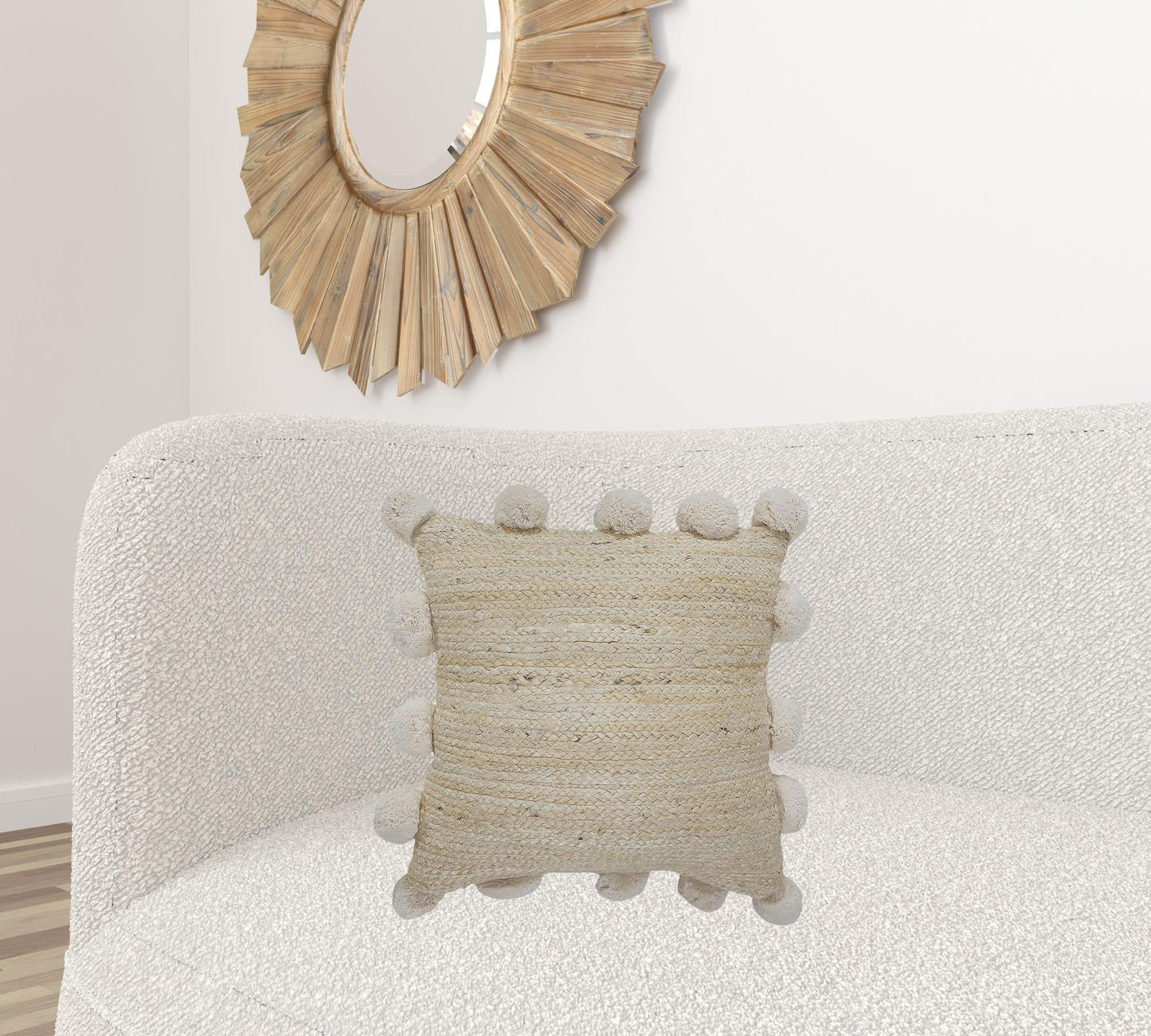 Tan Jute Pillow