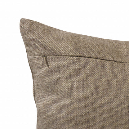 Tan & Brown Linen Striped Pillow