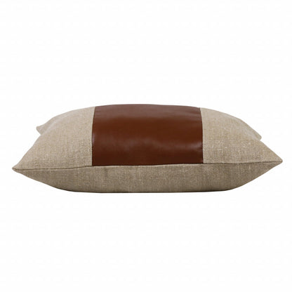 Tan & Brown Linen Striped Pillow