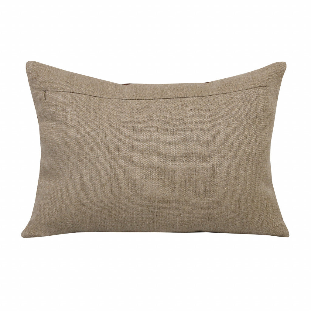 Tan & Brown Linen Striped Pillow