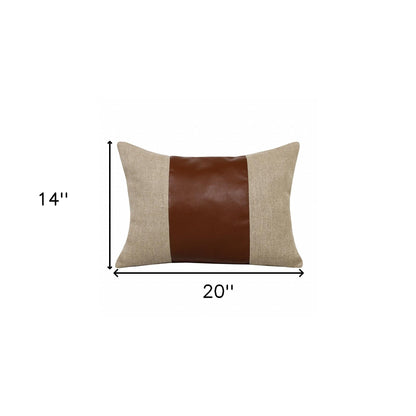 Tan & Brown Linen Striped Pillow