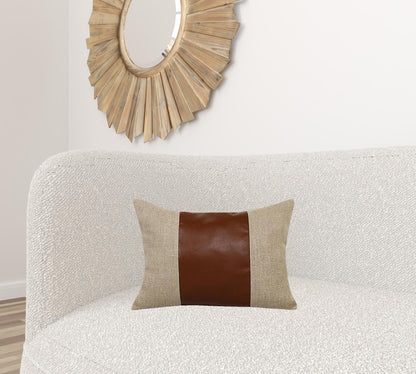 Tan & Brown Linen Striped Pillow