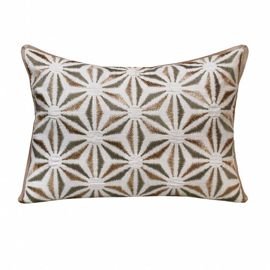 Gray & Copper 100% Cotton Geometric Pillow