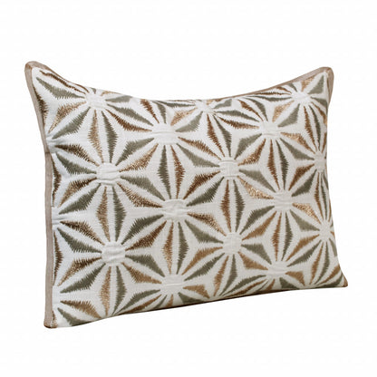 Gray & Copper 100% Cotton Geometric Pillow