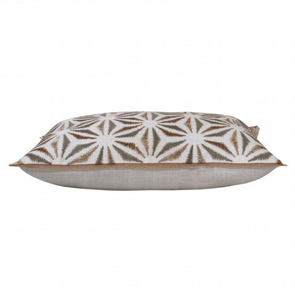 Gray & Copper 100% Cotton Geometric Pillow