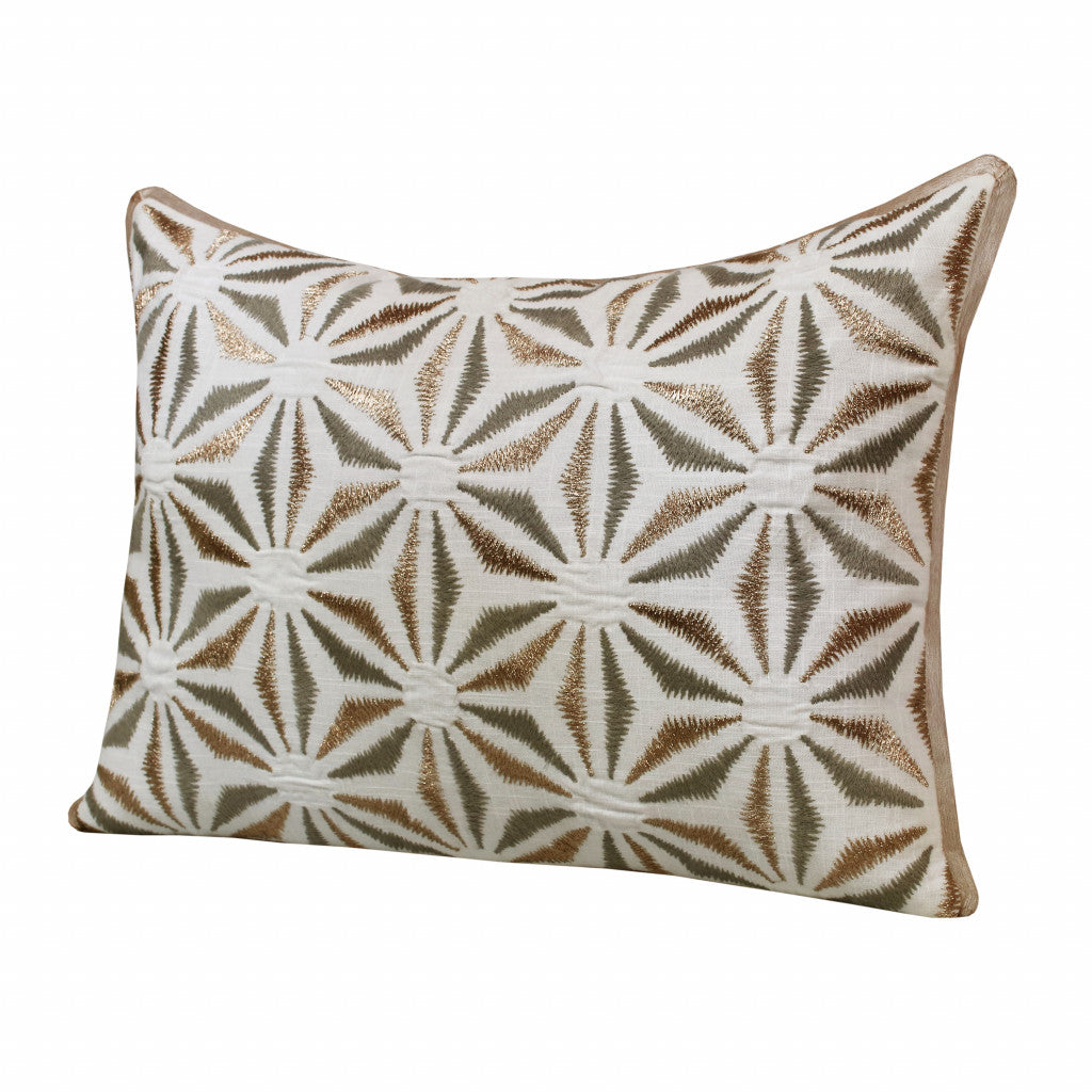 Gray & Copper 100% Cotton Geometric Pillow