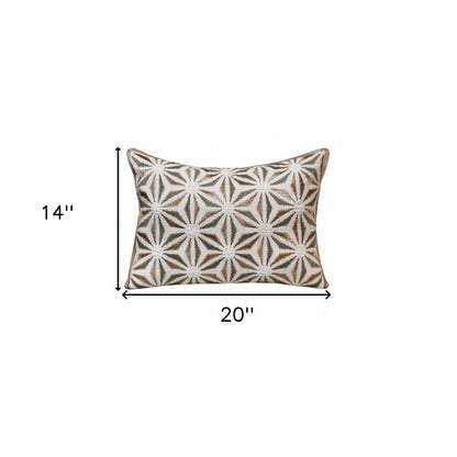 Gray & Copper 100% Cotton Geometric Pillow