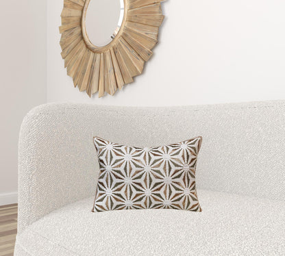 Gray & Copper 100% Cotton Geometric Pillow