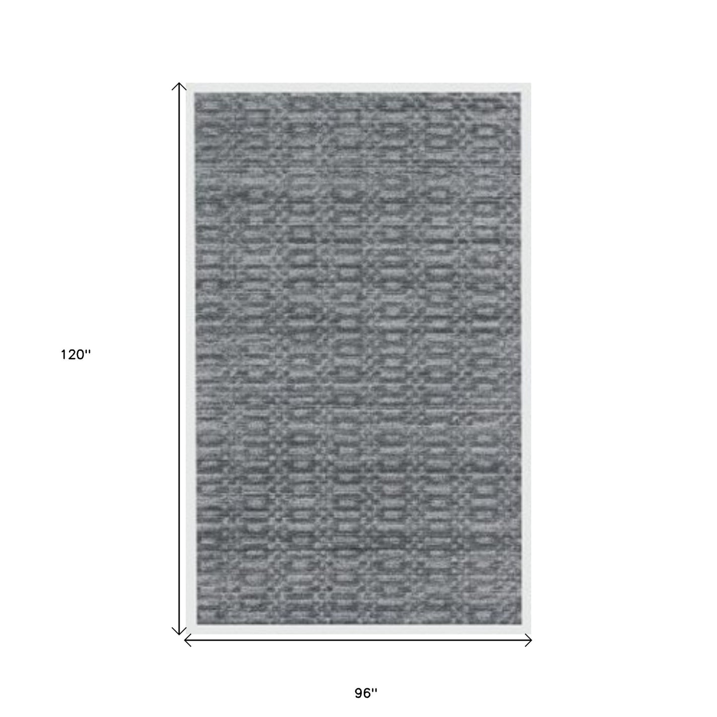 8 x 10 Charcoal & Dark Grey Hand Loomed Rug