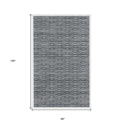 8 x 10 Charcoal & Dark Grey Hand Loomed Rug