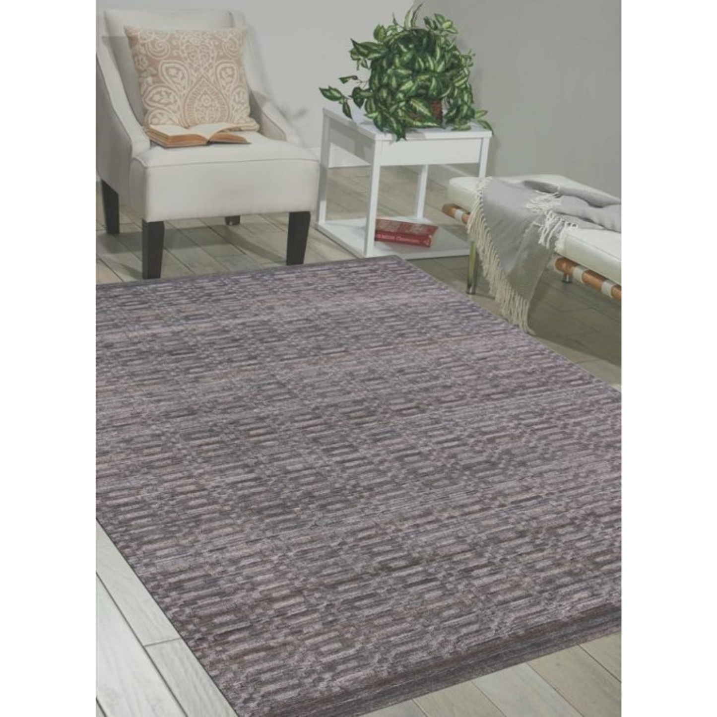 9 x 12 Charcoal & Rust Hand Loomed Rug