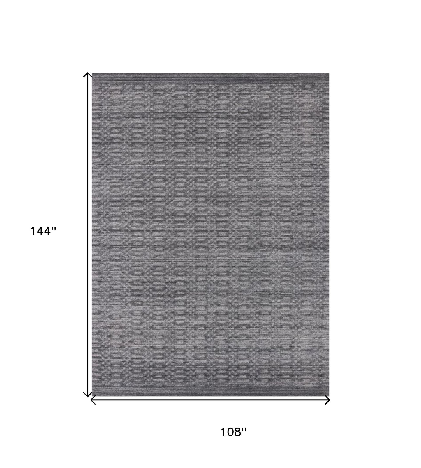 9 x 12 Charcole & Dark Grey Hand Loomed Rug