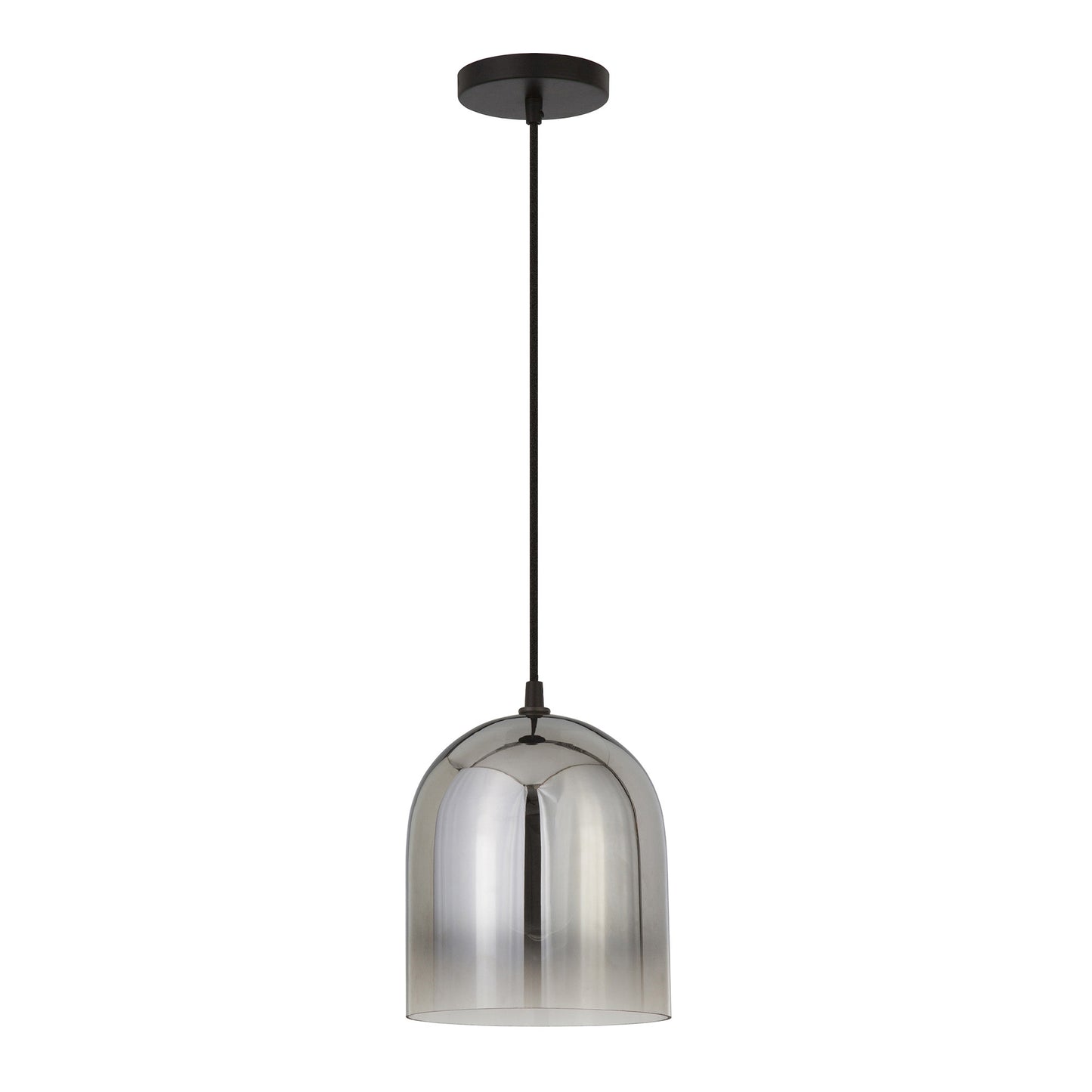Gray Smoked Glass Dimmable Bell Shape Pendent Ceiling Light