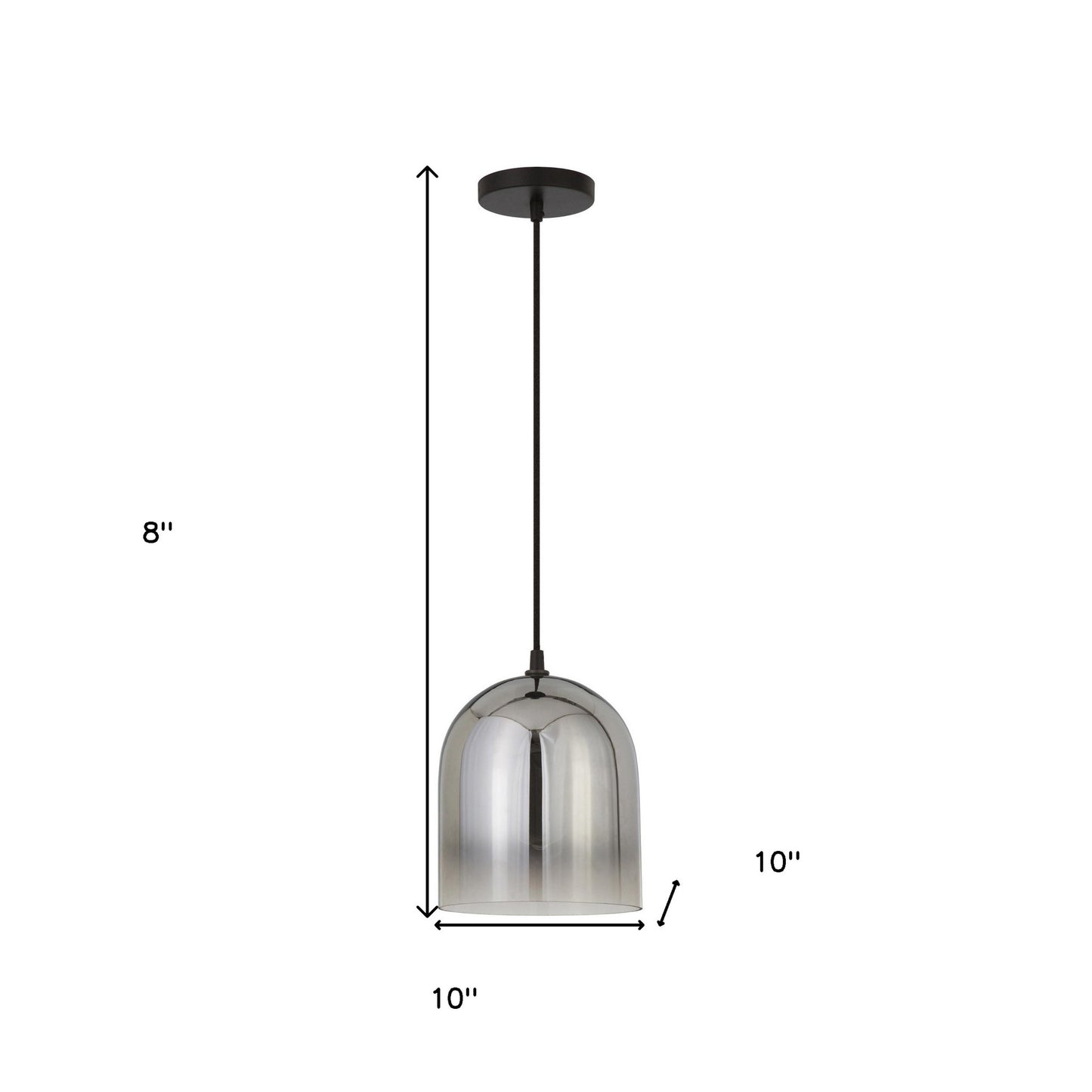 Gray Smoked Glass Dimmable Bell Shape Pendent Ceiling Light