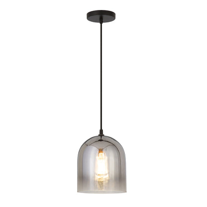 Gray Smoked Glass Dimmable Bell Shape Pendent Ceiling Light