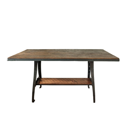 Brown And Black Solid Wood And Steel Sled Base Dining Table