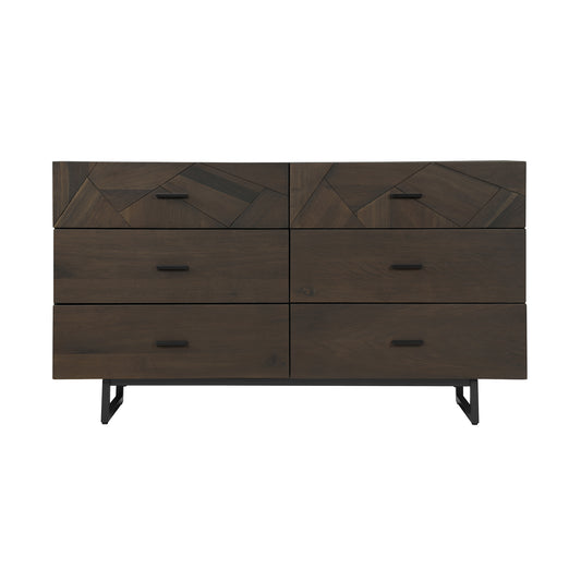 Dark Brown Solid Wood Six Drawer Double Dresser image 2