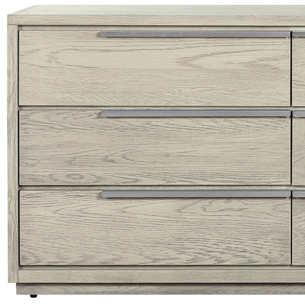 Gray Solid Wood Six Drawer Double Dresser image 7