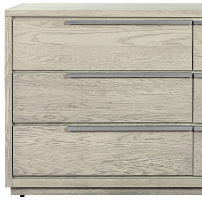 Gray Solid Wood Six Drawer Double Dresser image 7