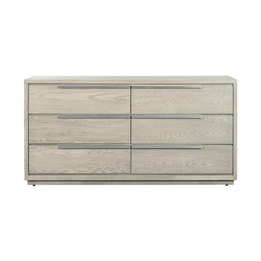 Gray Solid Wood Six Drawer Double Dresser image 2