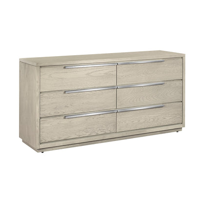 Gray Solid Wood Six Drawer Double Dresser image 5