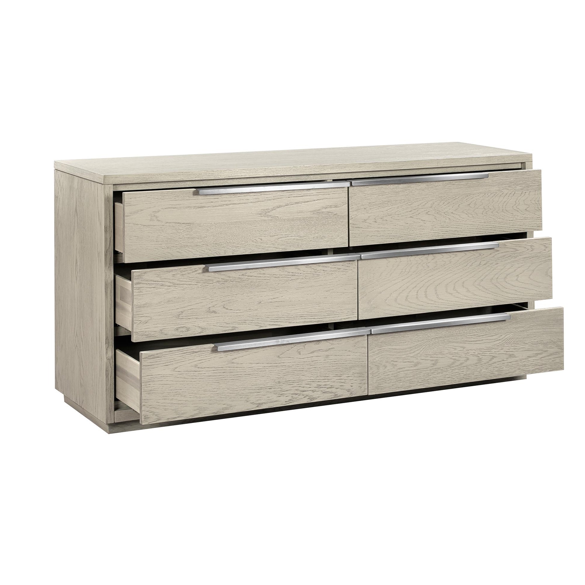 Gray Solid Wood Six Drawer Double Dresser image 3