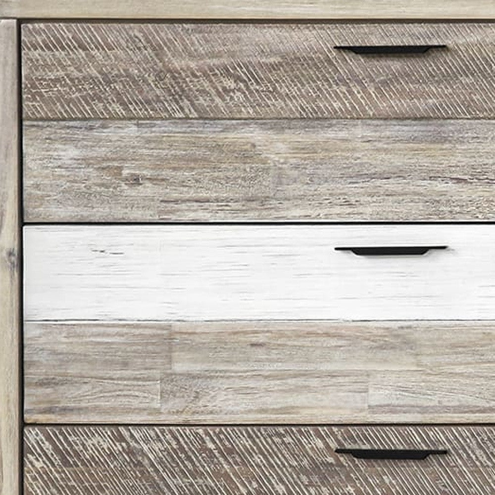 Natural And Ivory Solid Wood Six Drawer Double Dresser image 6