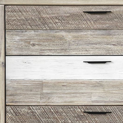 Natural And Ivory Solid Wood Six Drawer Double Dresser image 6