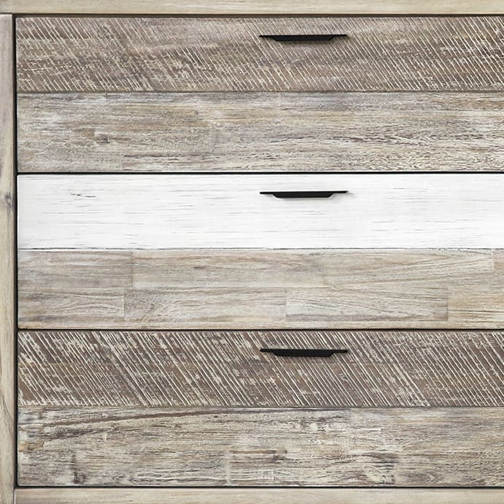 Natural And Ivory Solid Wood Six Drawer Double Dresser image 7